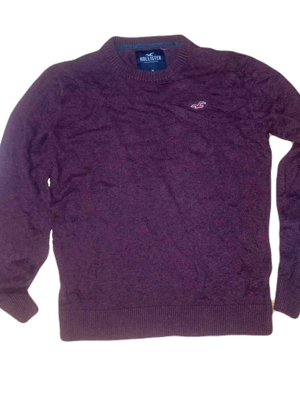 Hollister Men's Crewneck Sweater - Deep Plum